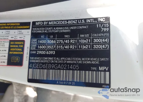 2016 Mercedes-Benz Gle 450 Amg Coupe 4Matic from USA, damaged, VIN 4JGED6EB9GA021405